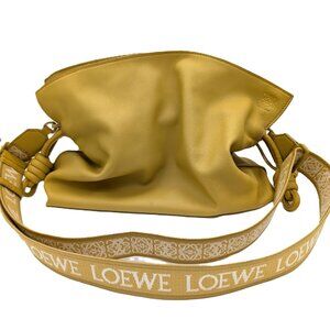 Loewe Satin Calfskin Monochrome Flamenco Knot Pouch Bunny Charm 2023